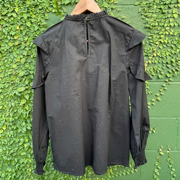 NWT | Love & Roses | cutwork black poplin blouse | Size 8 - Picture 7 of 10